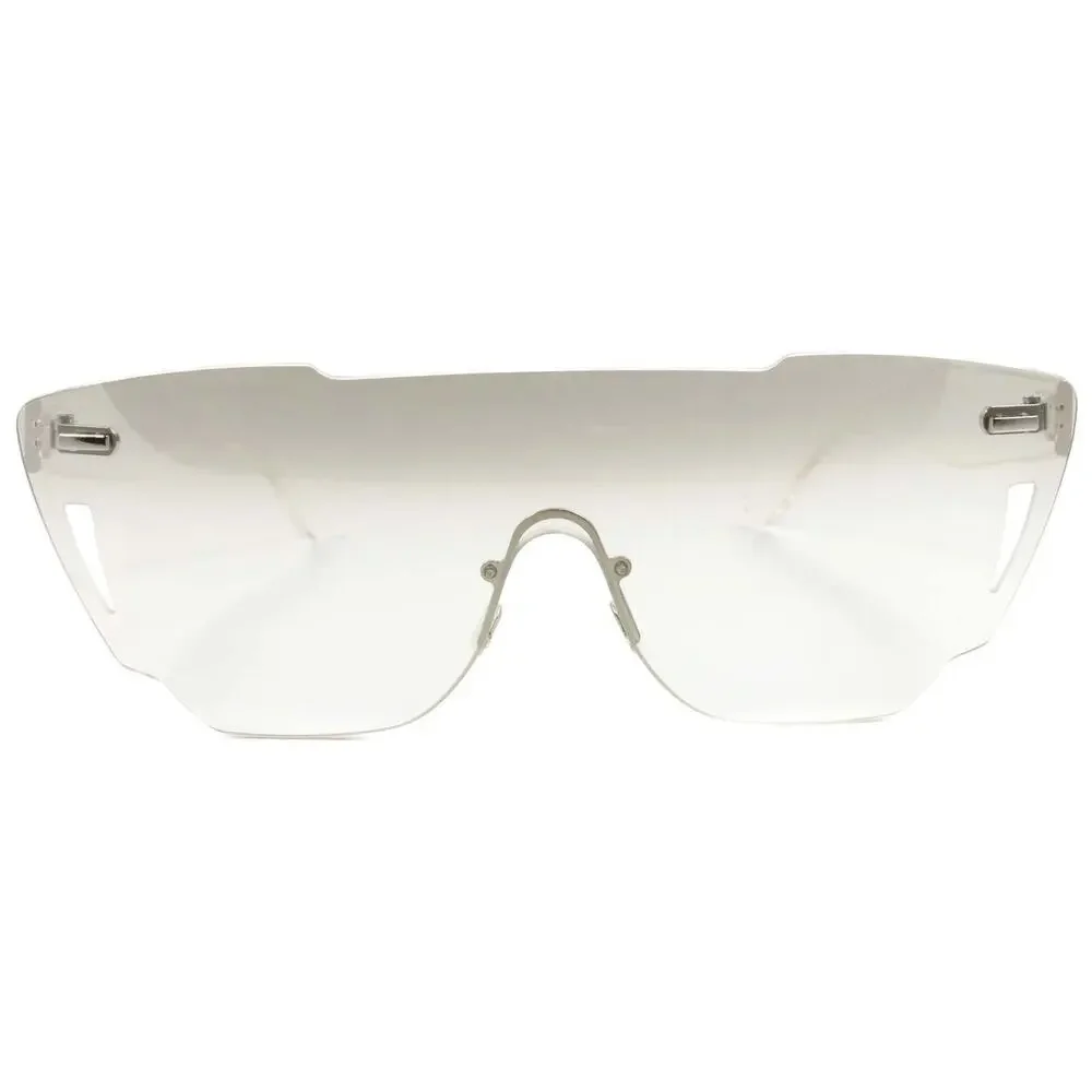 Slick Retro Futuristic Mens Womens One Piece Clear w/ Tinted Lens Sunglasses